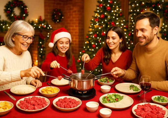 Fondue chinoise à Crêt-Bérard